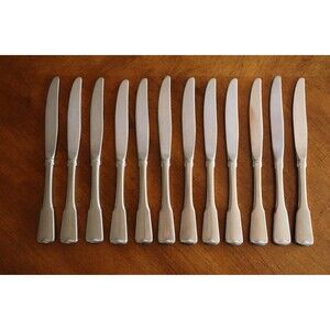 Lot of 12x Dinner Knives Hollow Oneida AMERICAN COLONIAL CUBE Satin Stainless 9"